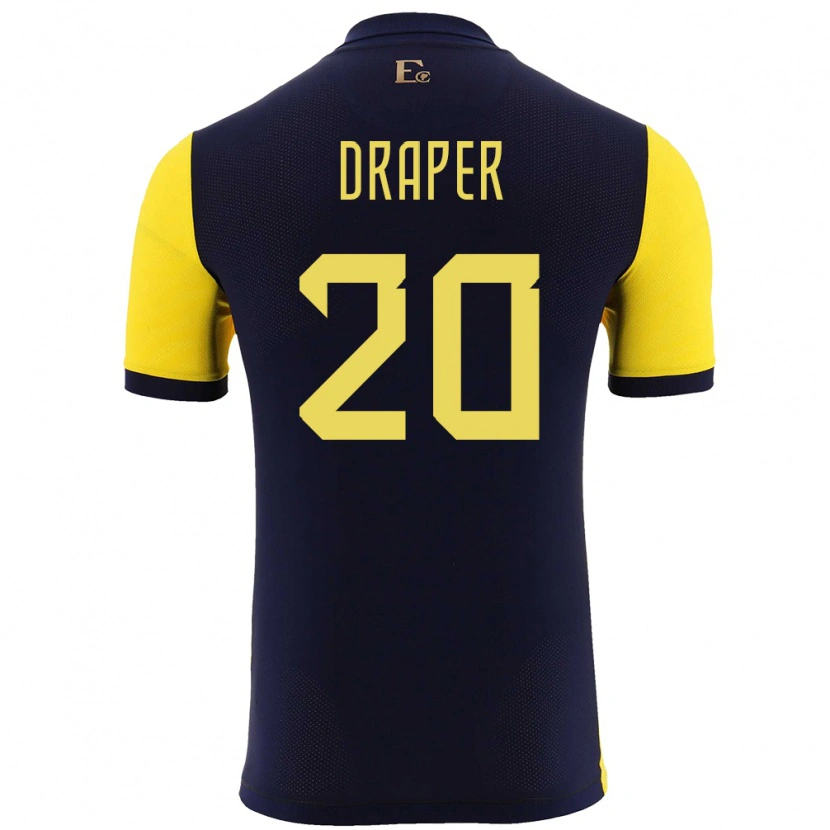 Danxen Damen Ecuador Andrew Draper #20 Gelb Heimtrikot Trikot 24-26 T-Shirt