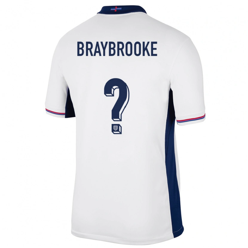 Danxen Damen England Sammy Braybrooke #0 Weiß Heimtrikot Trikot 24-26 T-Shirt