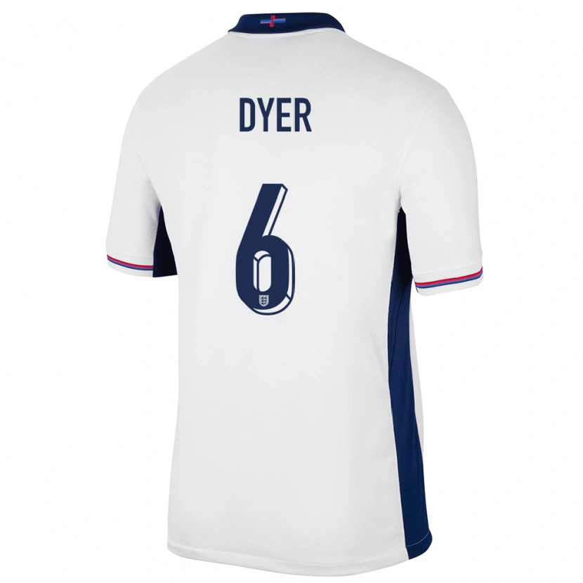 Danxen Damen England Kiano Dyer #6 Weiß Heimtrikot Trikot 24-26 T-Shirt