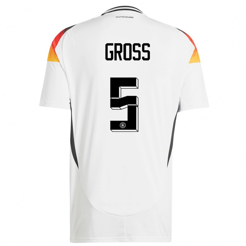 Danxen Damen Deutschland Pascal Groß #5 Weiß Heimtrikot Trikot 24-26 T-Shirt
