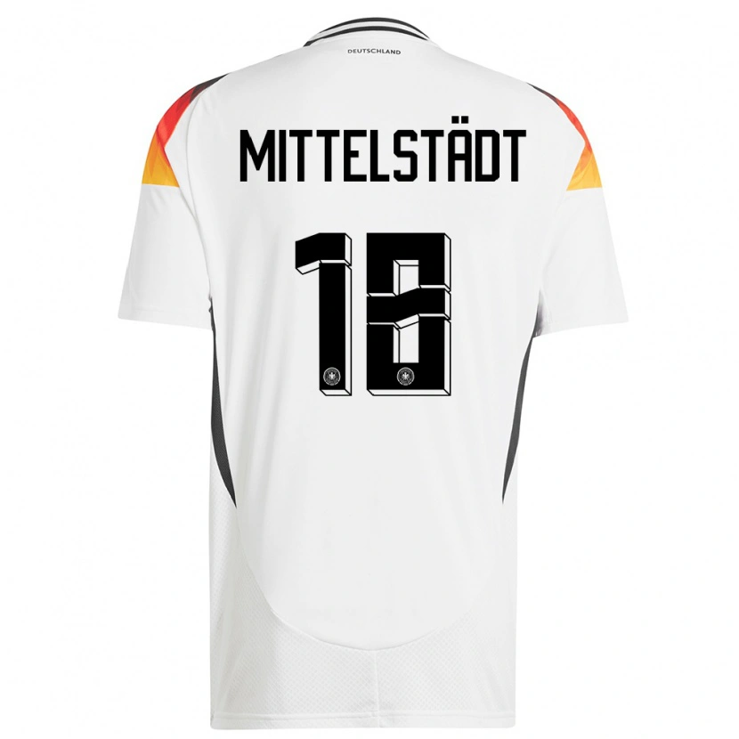 Danxen Damen Deutschland Maximilian Mittelstädt #18 Weiß Heimtrikot Trikot 24-26 T-Shirt