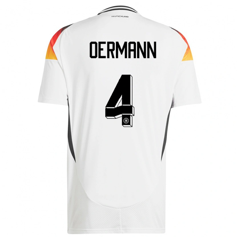 Danxen Damen Deutschland Tim Oermann #4 Weiß Heimtrikot Trikot 24-26 T-Shirt