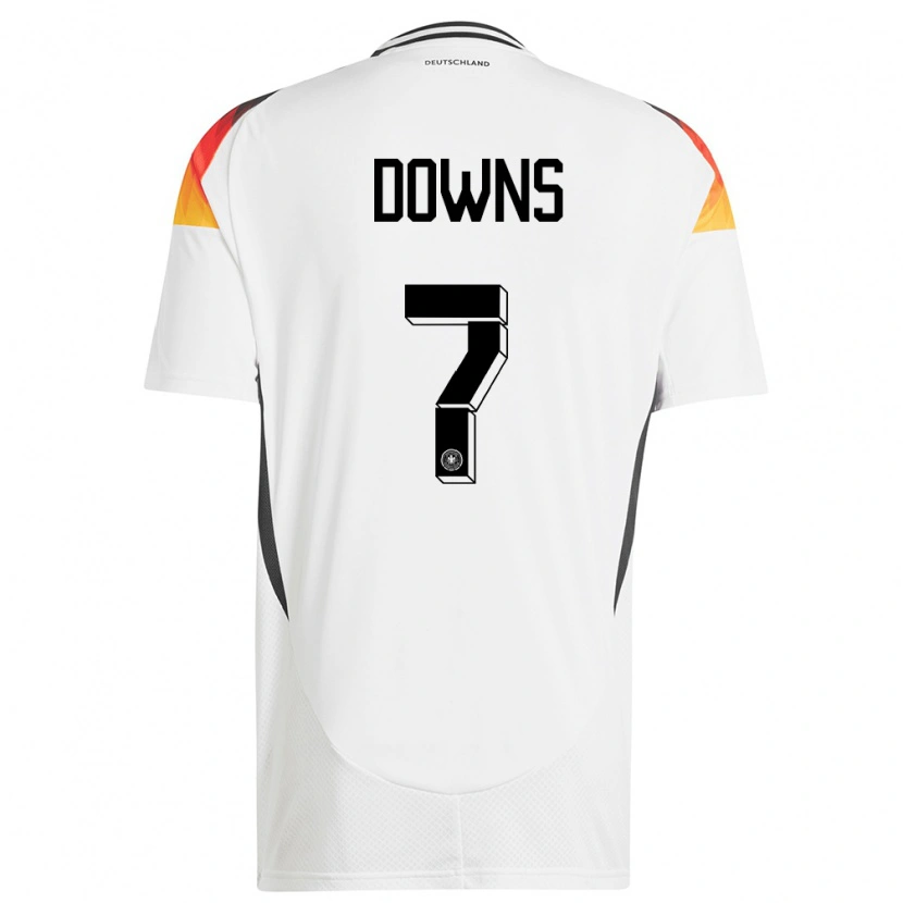 Danxen Damen Deutschland Damion Downs #7 Weiß Heimtrikot Trikot 24-26 T-Shirt