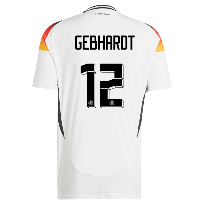 Danxen Damen Deutschland Felix Gebhardt #12 Weiß Heimtrikot Trikot 24-26 T-Shirt