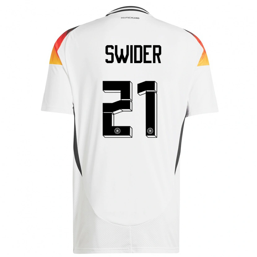 Danxen Damen Deutschland Niklas Swider #21 Weiß Heimtrikot Trikot 24-26 T-Shirt