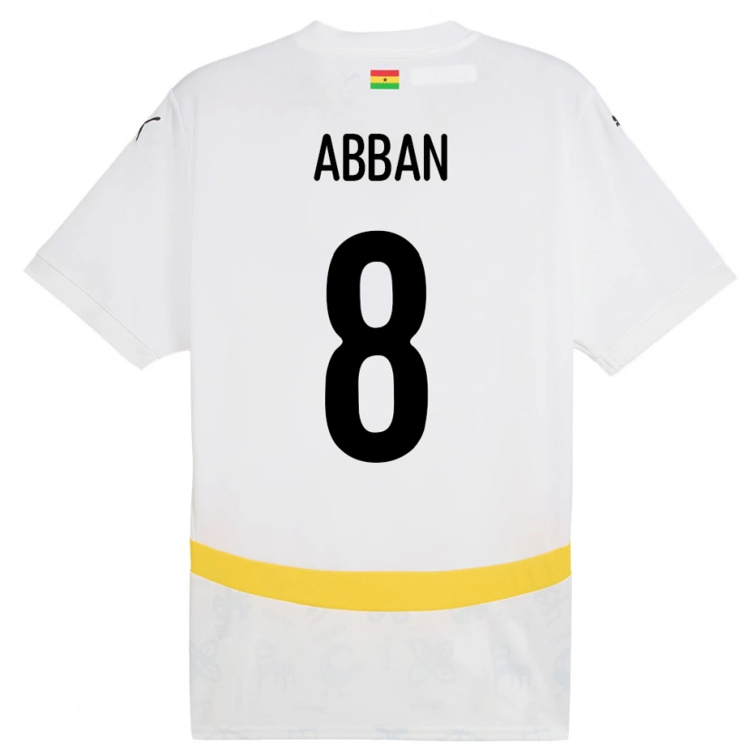Danxen Damen Ghana Ebenezer Abban #8 Weiß Heimtrikot Trikot 24-26 T-Shirt