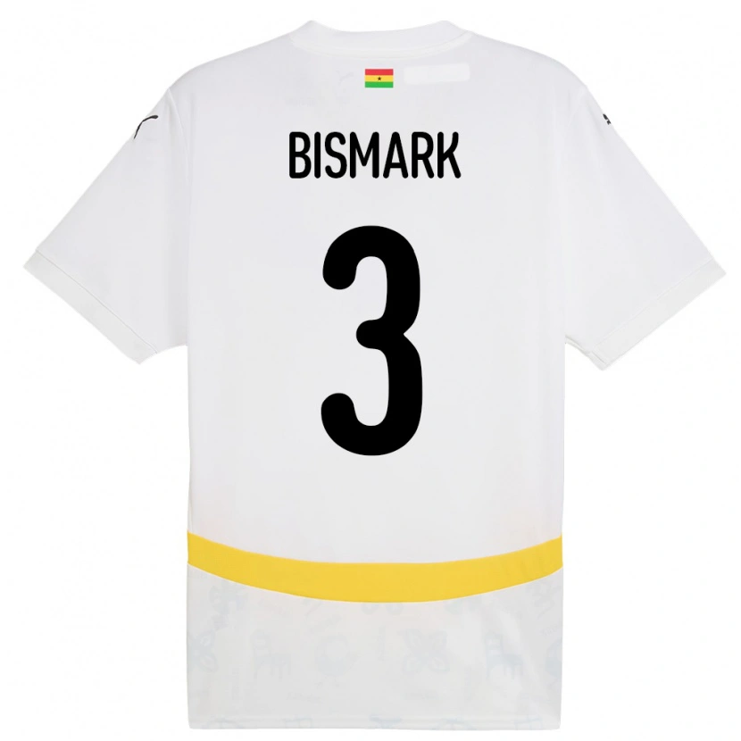 Danxen Damen Ghana Anim Bismark #3 Weiß Heimtrikot Trikot 24-26 T-Shirt