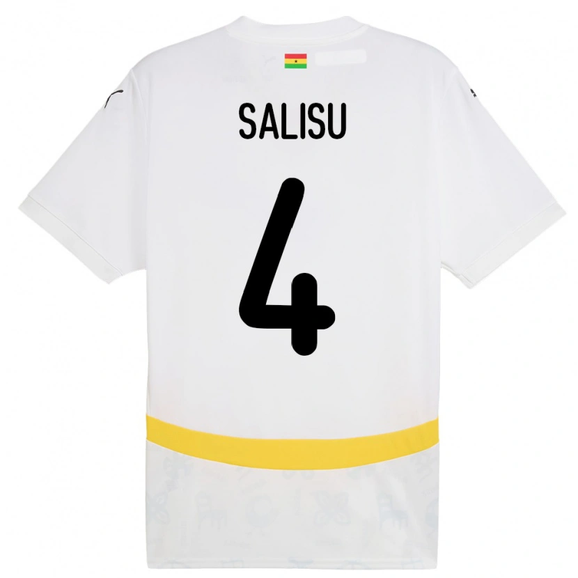 Danxen Damen Ghana Mohammed Salisu #4 Weiß Heimtrikot Trikot 24-26 T-Shirt