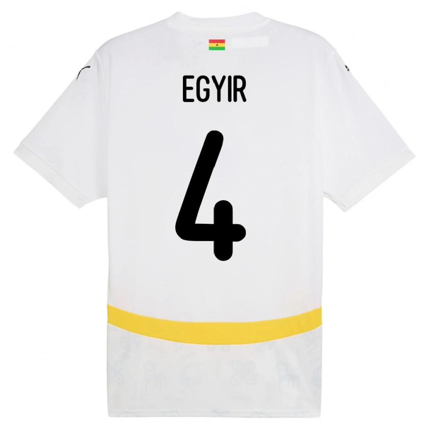 Danxen Damen Ghana Janet Egyir #4 Weiß Heimtrikot Trikot 24-26 T-Shirt