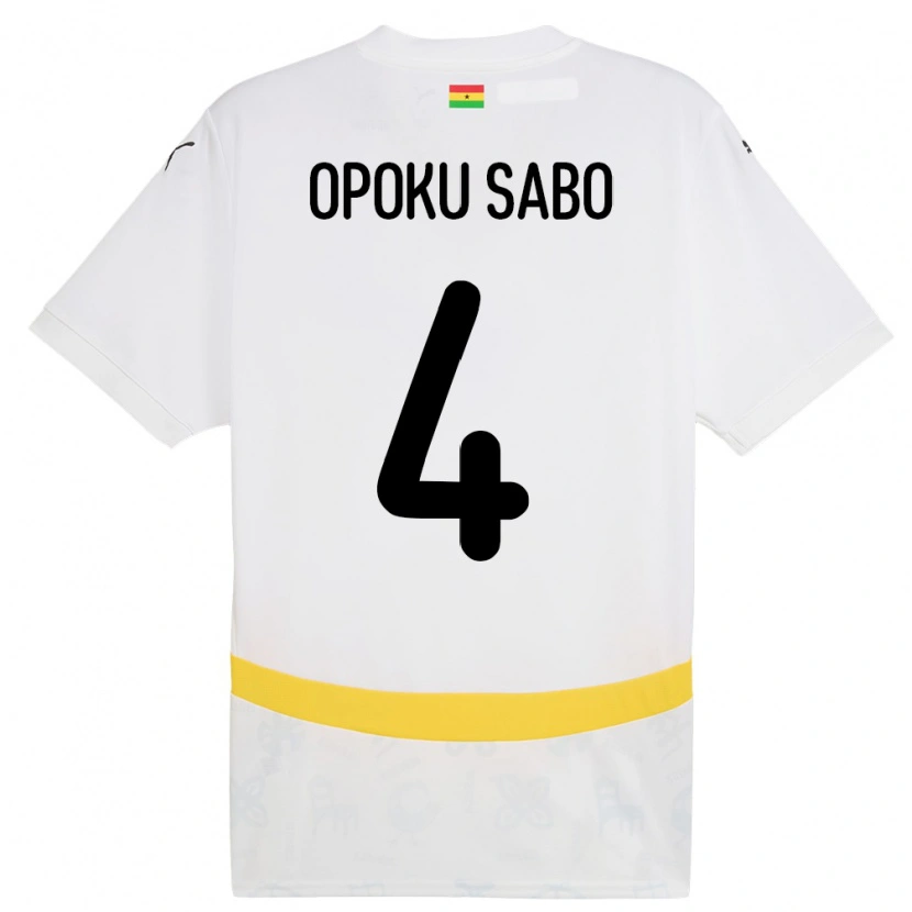 Danxen Damen Ghana Alex Opoku Sabo #4 Weiß Heimtrikot Trikot 24-26 T-Shirt