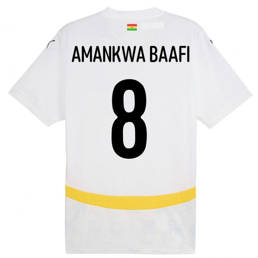 Danxen Damen Ghana Yaw Amankwa Baafi #8 Weiß Heimtrikot Trikot 24-26 T-Shirt