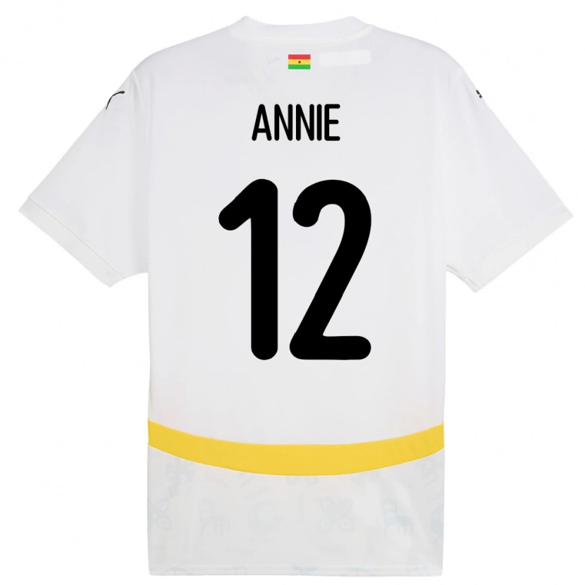 Danxen Damen Ghana Henrietta Annie #12 Weiß Heimtrikot Trikot 24-26 T-Shirt