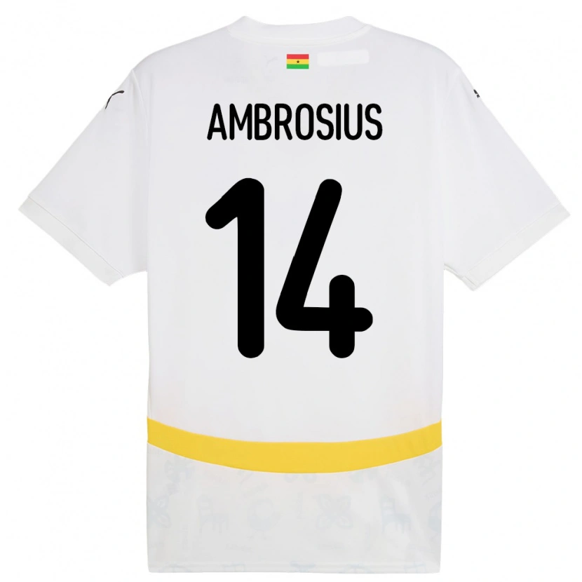 Danxen Damen Ghana Stephan Ambrosius #14 Weiß Heimtrikot Trikot 24-26 T-Shirt