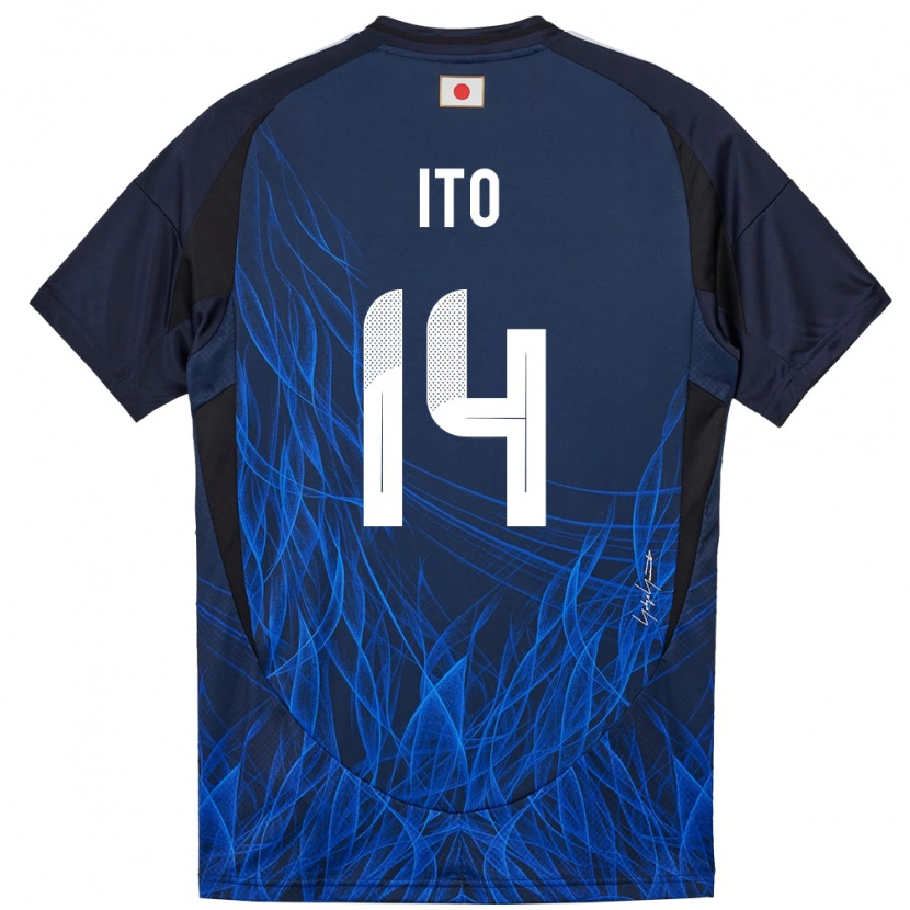 Danxen Damen Japan Junya Ito #14 Dunkelblau Heimtrikot Trikot 24-26 T-Shirt