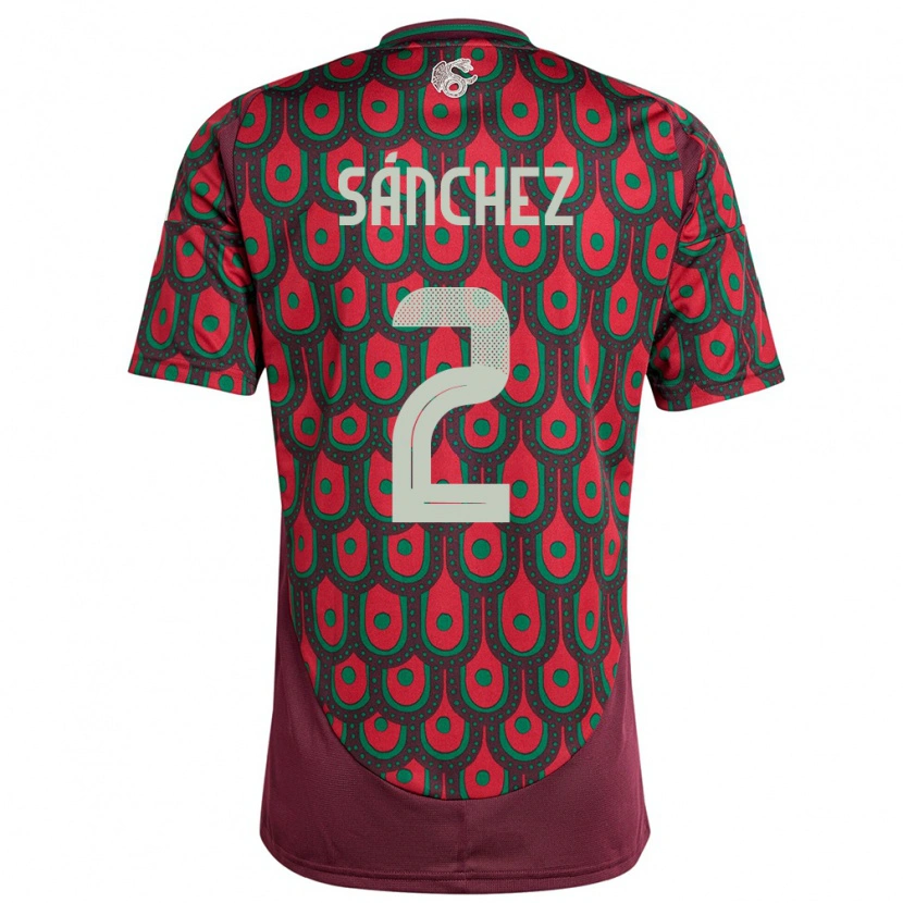 Danxen Damen Mexiko Jorge Sánchez #2 Kastanienbraun Heimtrikot Trikot 24-26 T-Shirt