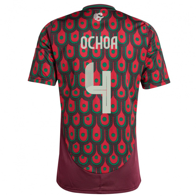 Danxen Damen Mexiko Diego Ochoa #4 Kastanienbraun Heimtrikot Trikot 24-26 T-Shirt