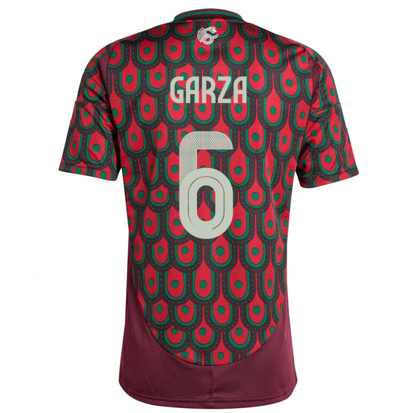 Danxen Damen Mexiko César Garza #6 Kastanienbraun Heimtrikot Trikot 24-26 T-Shirt