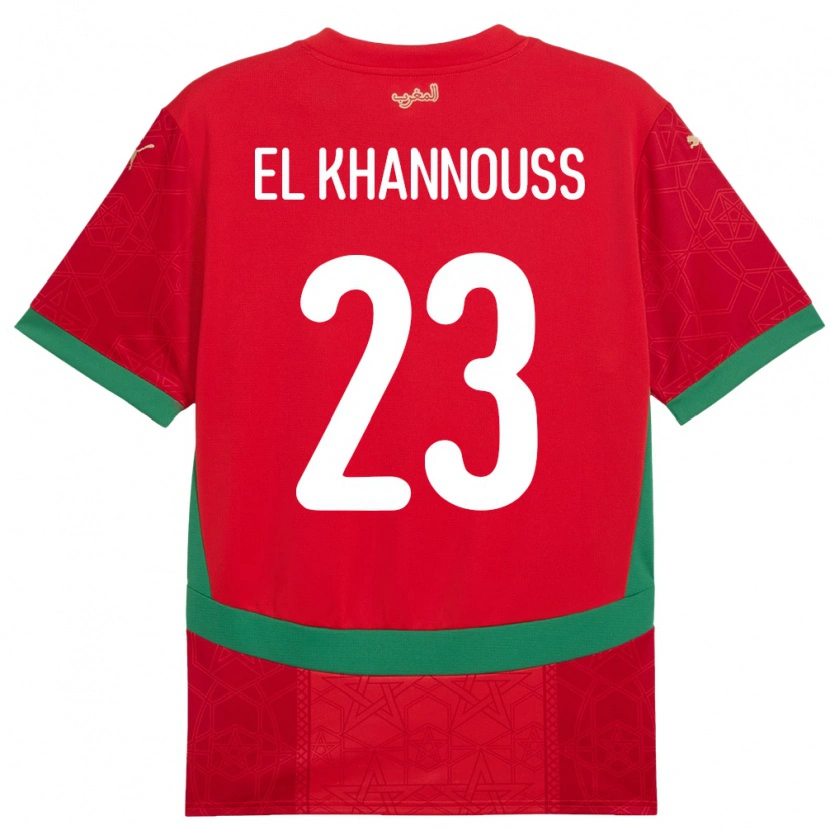 Danxen Damen Marokko Bilal El Khannouss #23 Rot Heimtrikot Trikot 24-26 T-Shirt