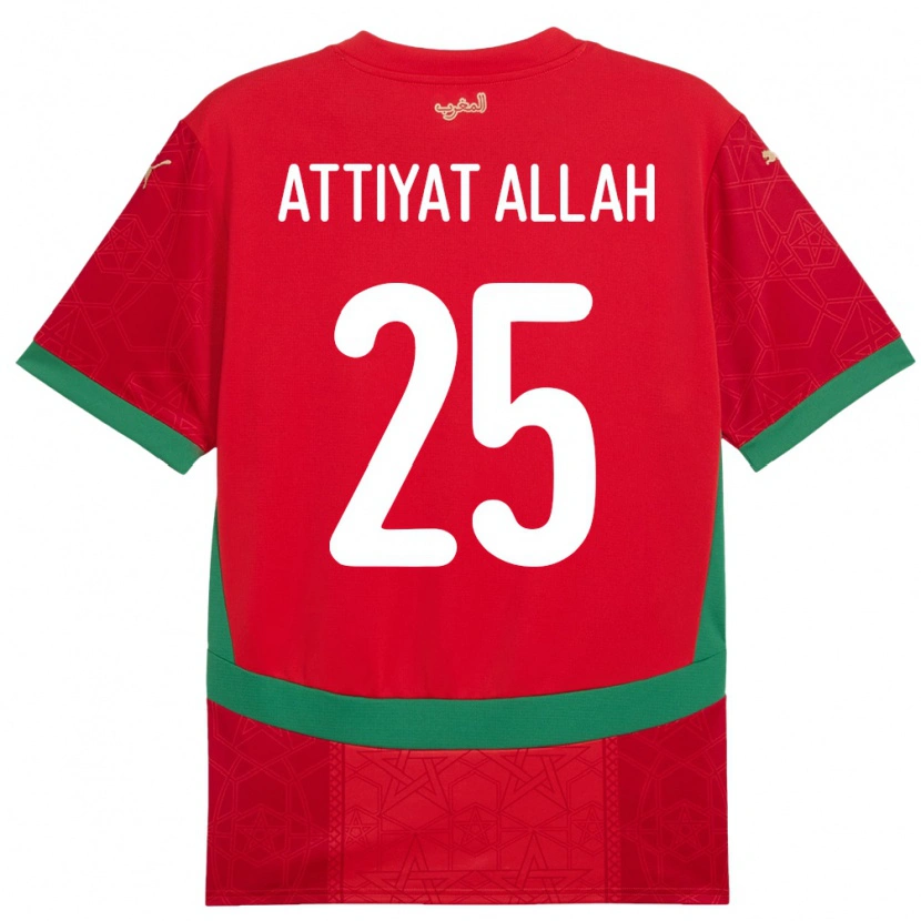Danxen Damen Marokko Yahia Attiyat Allah #25 Rot Heimtrikot Trikot 24-26 T-Shirt