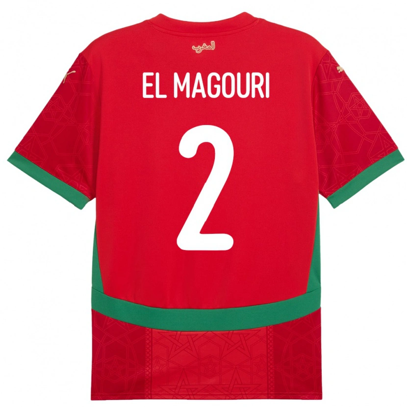 Danxen Damen Marokko Anas El Magouri #2 Rot Heimtrikot Trikot 24-26 T-Shirt