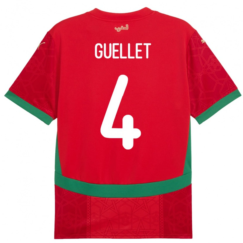 Danxen Damen Marokko Shadi Guellet #4 Rot Heimtrikot Trikot 24-26 T-Shirt