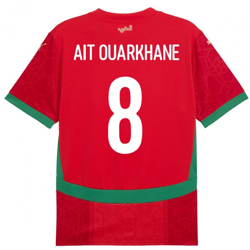 Danxen Damen Marokko Khalid Aït Ouarkhane #8 Rot Heimtrikot Trikot 24-26 T-Shirt