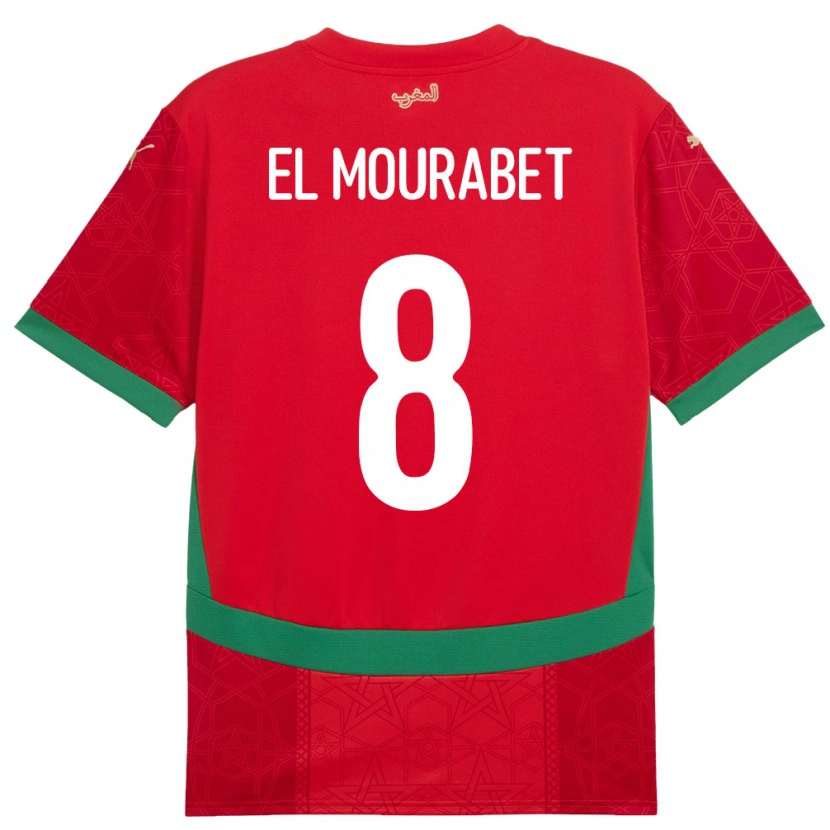 Danxen Damen Marokko Samir El Mourabet #8 Rot Heimtrikot Trikot 24-26 T-Shirt