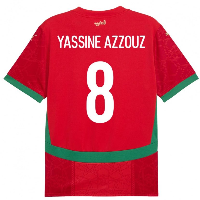 Danxen Damen Marokko Mohamed Yassine Azzouz #8 Rot Heimtrikot Trikot 24-26 T-Shirt