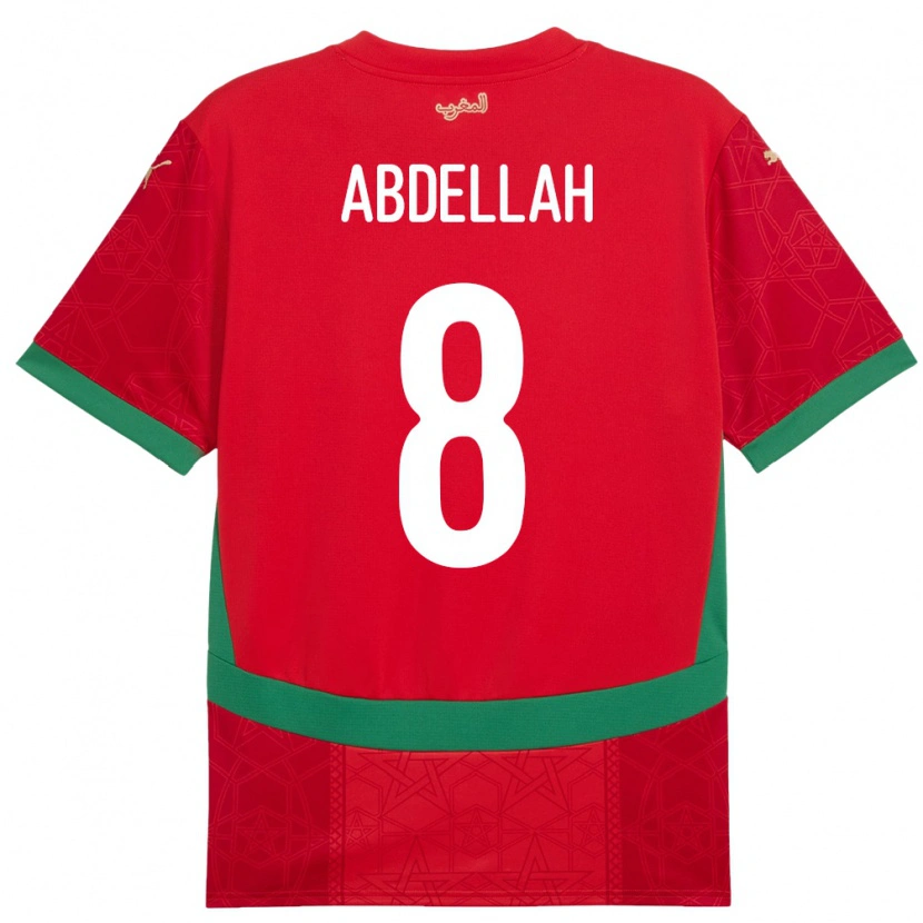 Danxen Damen Marokko Abdellah Ouazane #8 Rot Heimtrikot Trikot 24-26 T-Shirt
