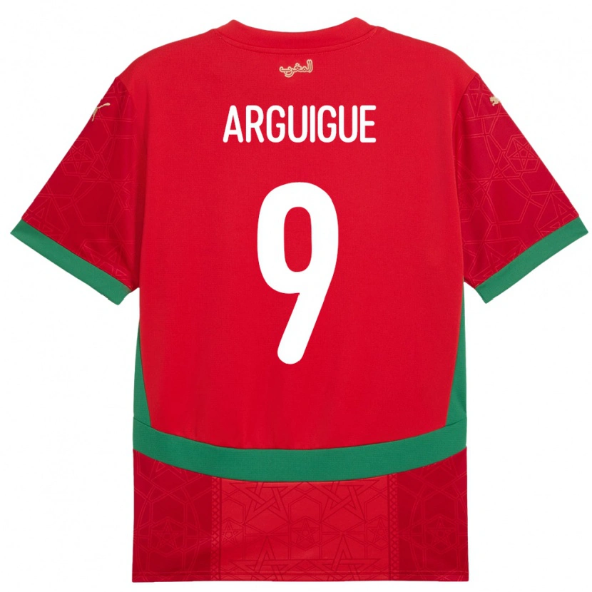 Danxen Damen Marokko Ayman Arguigue #9 Rot Heimtrikot Trikot 24-26 T-Shirt