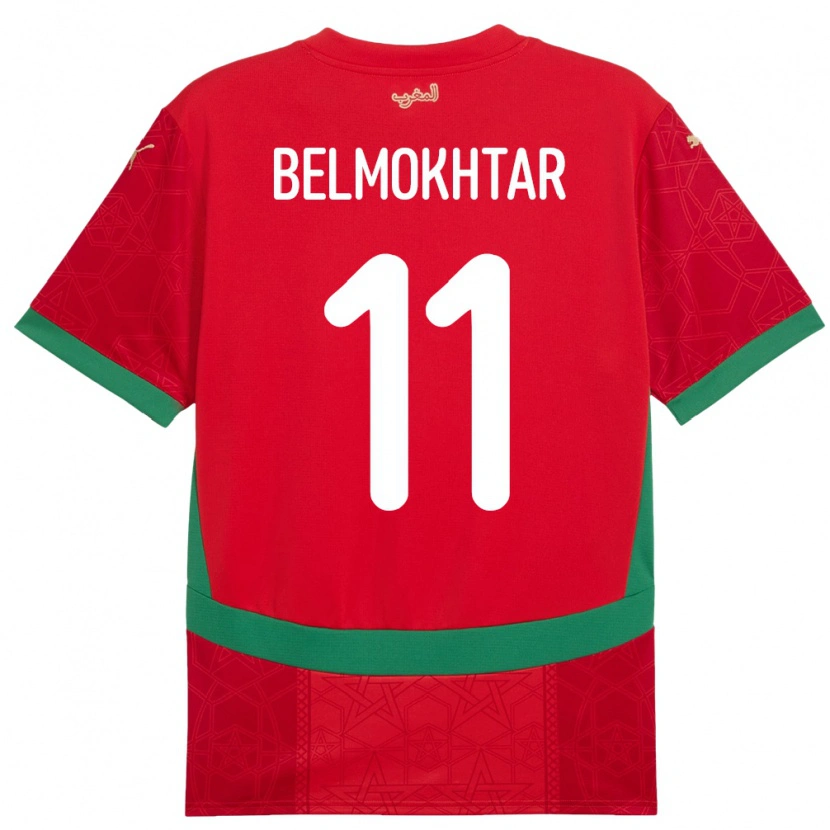 Danxen Damen Marokko Ilies Belmokhtar #11 Rot Heimtrikot Trikot 24-26 T-Shirt