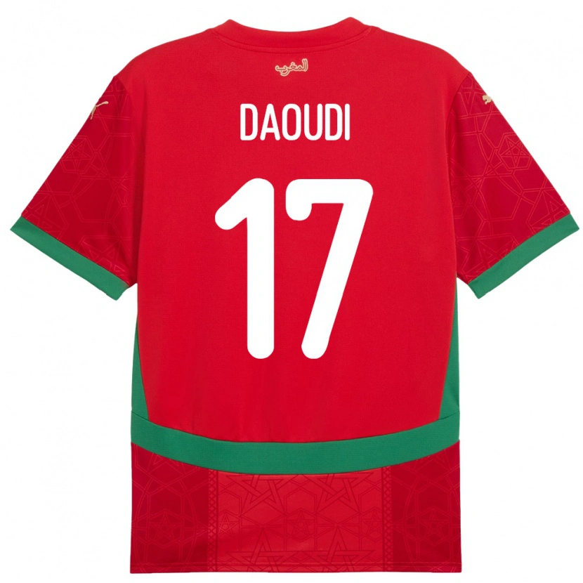 Danxen Damen Marokko Abdelali Daoudi #17 Rot Heimtrikot Trikot 24-26 T-Shirt