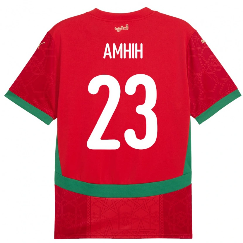 Danxen Damen Marokko Yassine Amhih #23 Rot Heimtrikot Trikot 24-26 T-Shirt