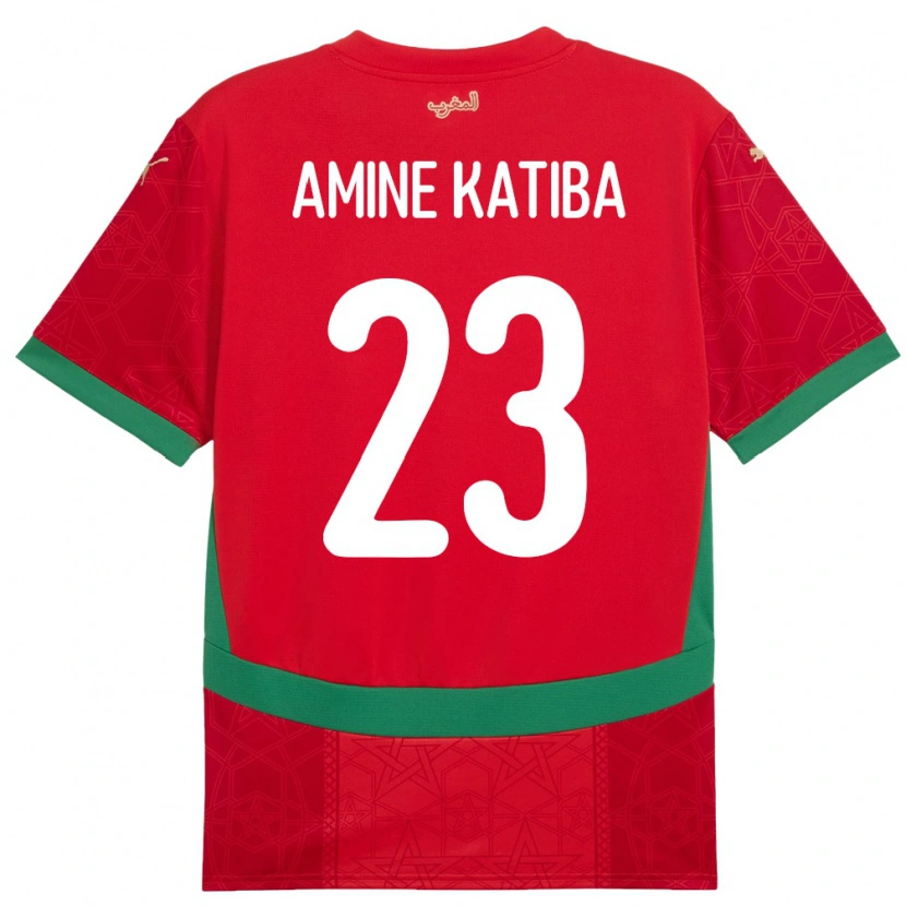 Danxen Damen Marokko Mohamed Amine Katiba #23 Rot Heimtrikot Trikot 24-26 T-Shirt