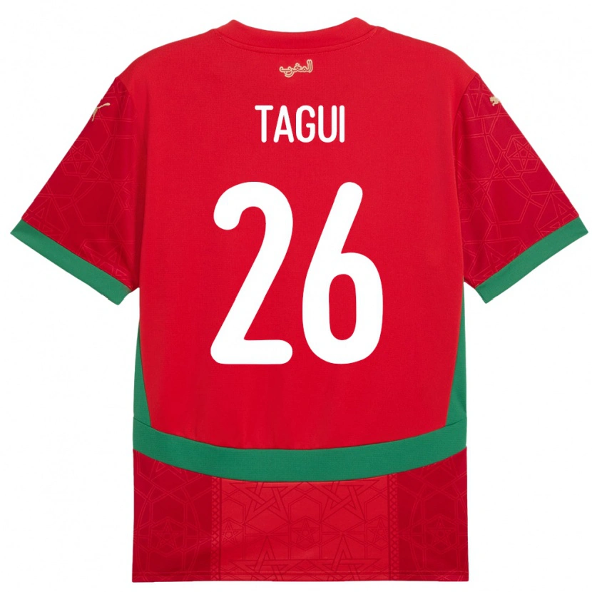 Danxen Damen Marokko Salah-Eddine Tagui #26 Rot Heimtrikot Trikot 24-26 T-Shirt