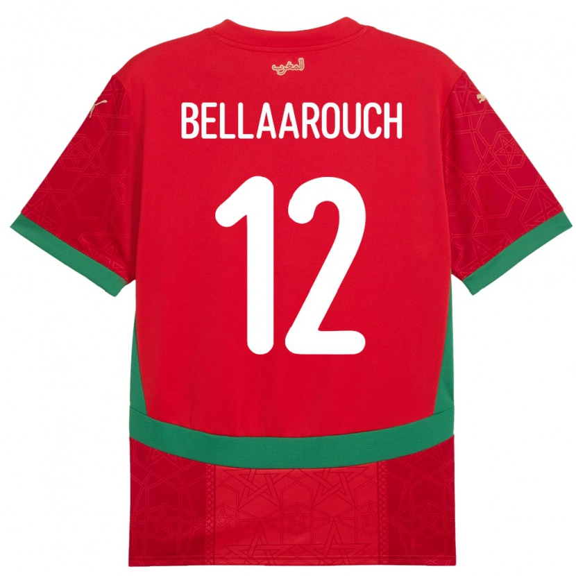 Danxen Damen Marokko Alaa Bellaarouch #12 Rot Heimtrikot Trikot 24-26 T-Shirt