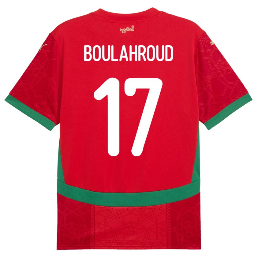 Danxen Damen Marokko Charaf Eddine Boulahroud #17 Rot Heimtrikot Trikot 24-26 T-Shirt