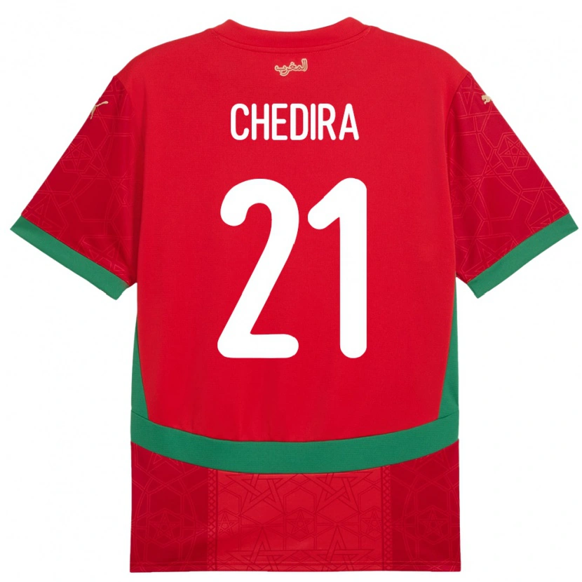 Danxen Damen Marokko Walid Chedira #21 Rot Heimtrikot Trikot 24-26 T-Shirt