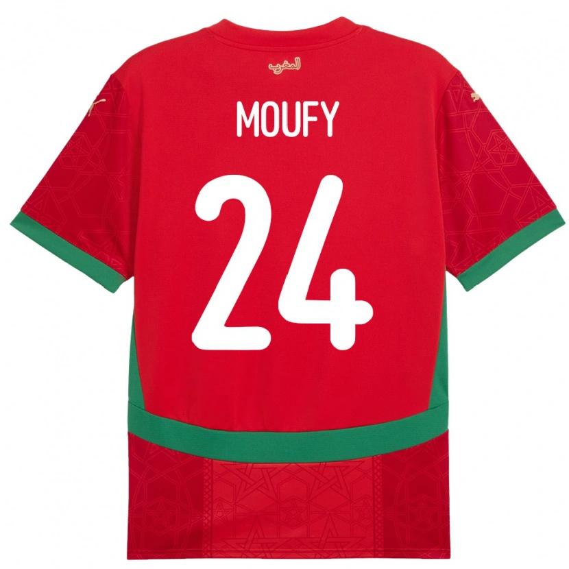 Danxen Damen Marokko Fahd Moufy #24 Rot Heimtrikot Trikot 24-26 T-Shirt