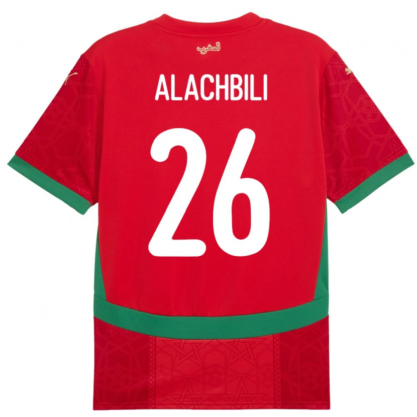 Danxen Damen Marokko Taha Alachbili #26 Rot Heimtrikot Trikot 24-26 T-Shirt