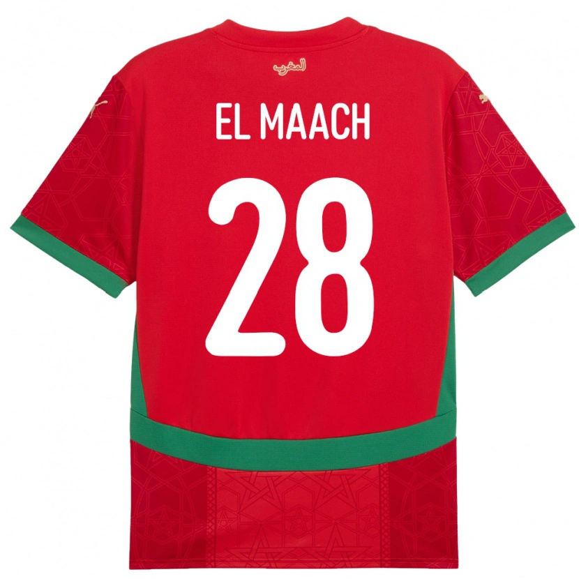 Danxen Damen Marokko Fouad El Maach #28 Rot Heimtrikot Trikot 24-26 T-Shirt