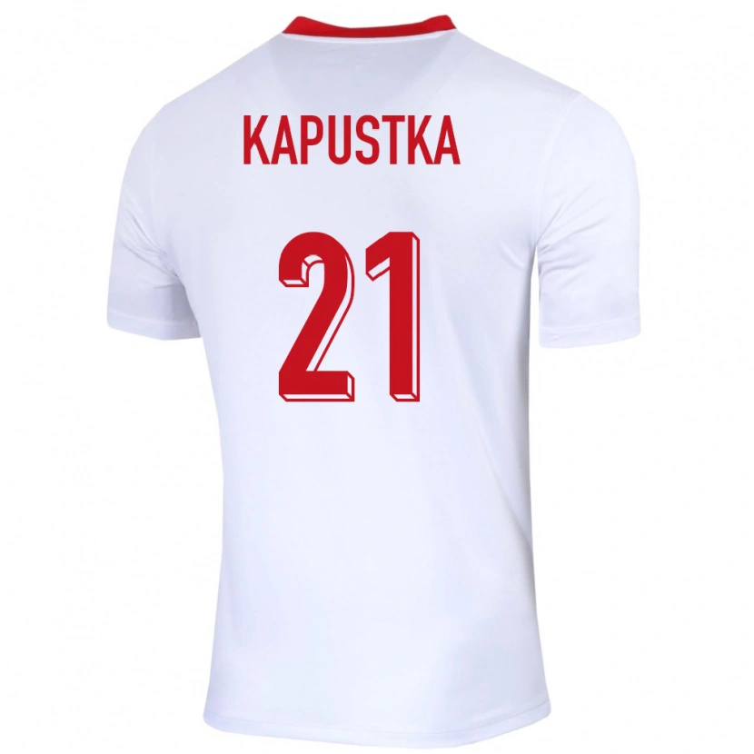 Danxen Damen Polen Bartosz Kapustka #21 Weiß Heimtrikot Trikot 24-26 T-Shirt