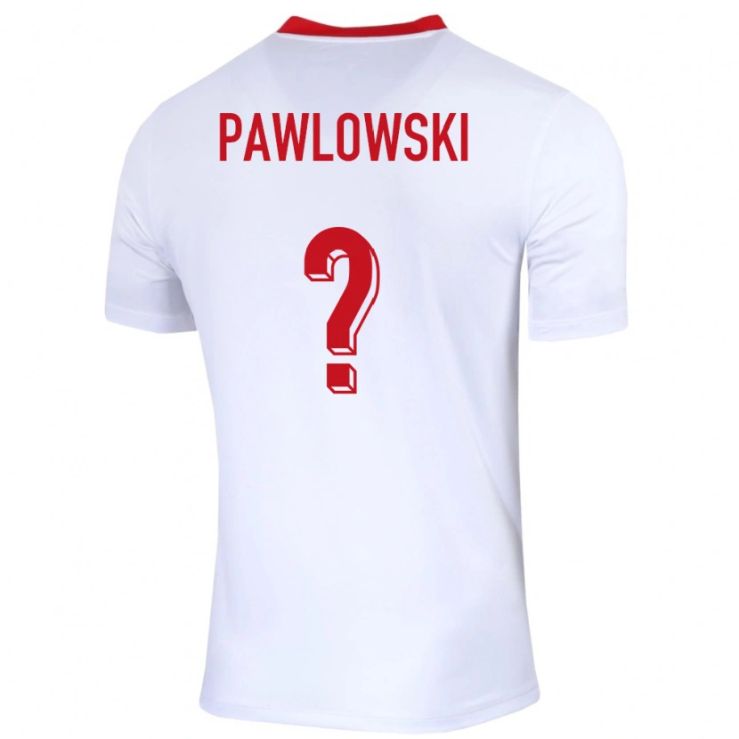 Danxen Damen Polen Michal Pawlowski #0 Weiß Heimtrikot Trikot 24-26 T-Shirt