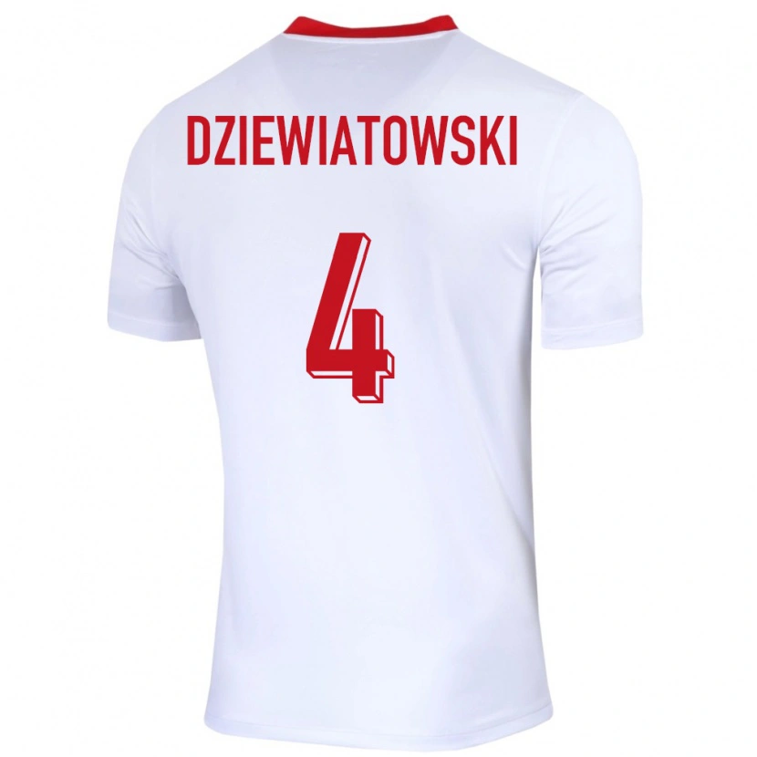 Danxen Damen Polen Mateusz Dziewiatowski #4 Weiß Heimtrikot Trikot 24-26 T-Shirt