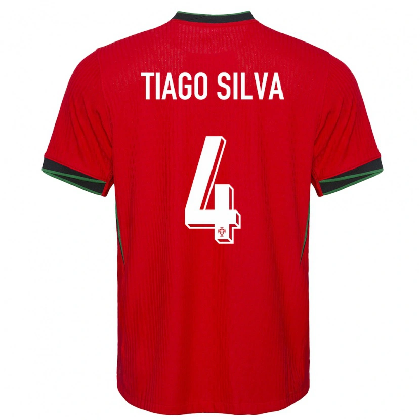Danxen Damen Portugal Tiago Silva #4 Rot Heimtrikot Trikot 24-26 T-Shirt