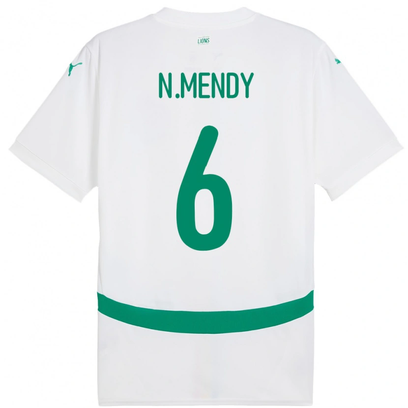 Danxen Damen Senegal Nampalys Mendy #6 Weiß Heimtrikot Trikot 24-26 T-Shirt