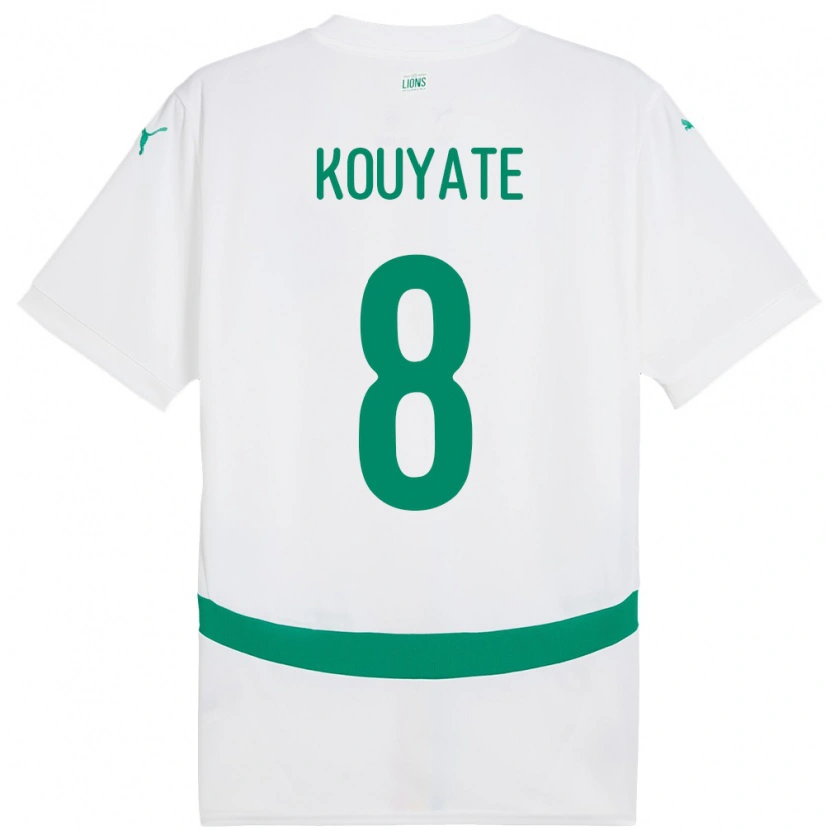 Danxen Damen Senegal Cheikhou Kouyate #8 Weiß Heimtrikot Trikot 24-26 T-Shirt
