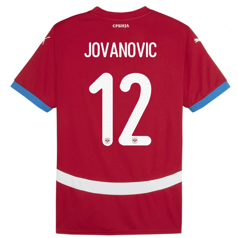 Danxen Damen Serbien Aleksandar Jovanovic #12 Rot Heimtrikot Trikot 24-26 T-Shirt