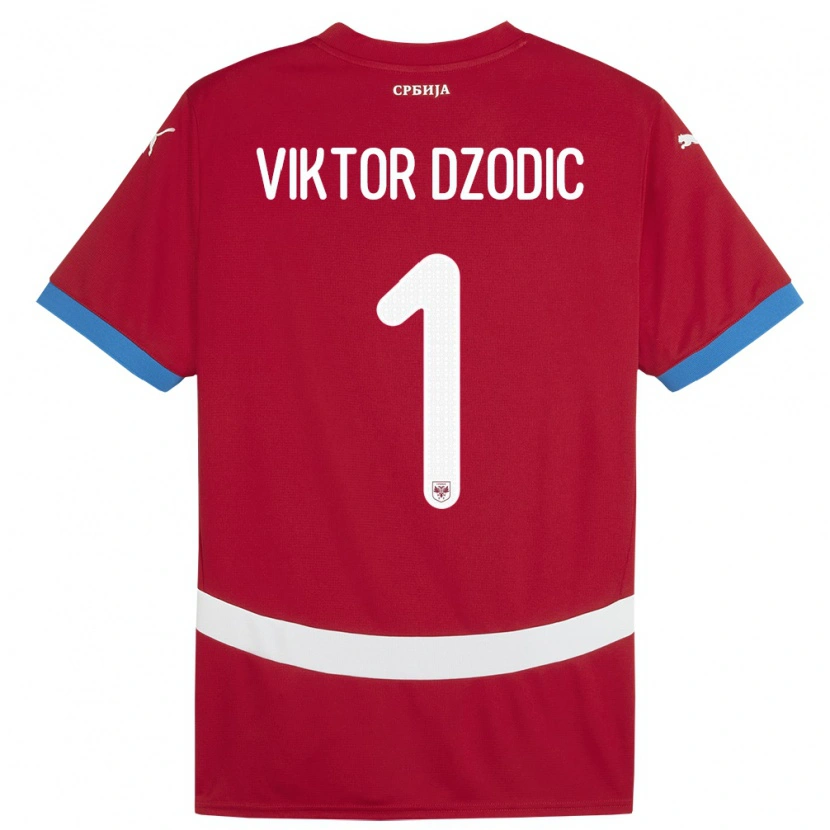 Danxen Damen Serbien Viktor Dzodic #1 Rot Heimtrikot Trikot 24-26 T-Shirt