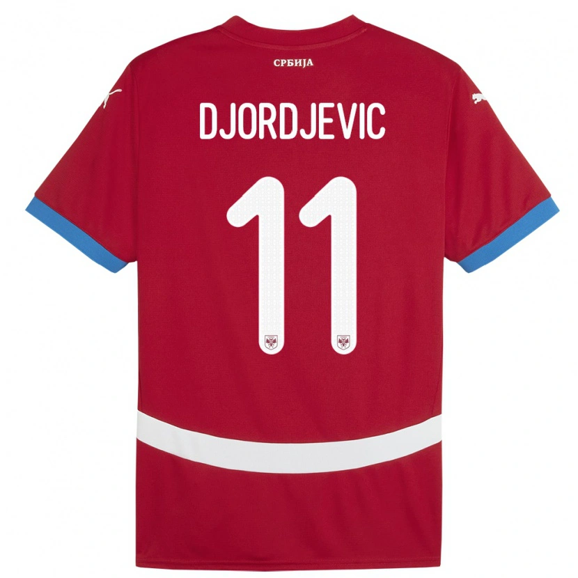 Danxen Damen Serbien Uros Djordjevic #11 Rot Heimtrikot Trikot 24-26 T-Shirt
